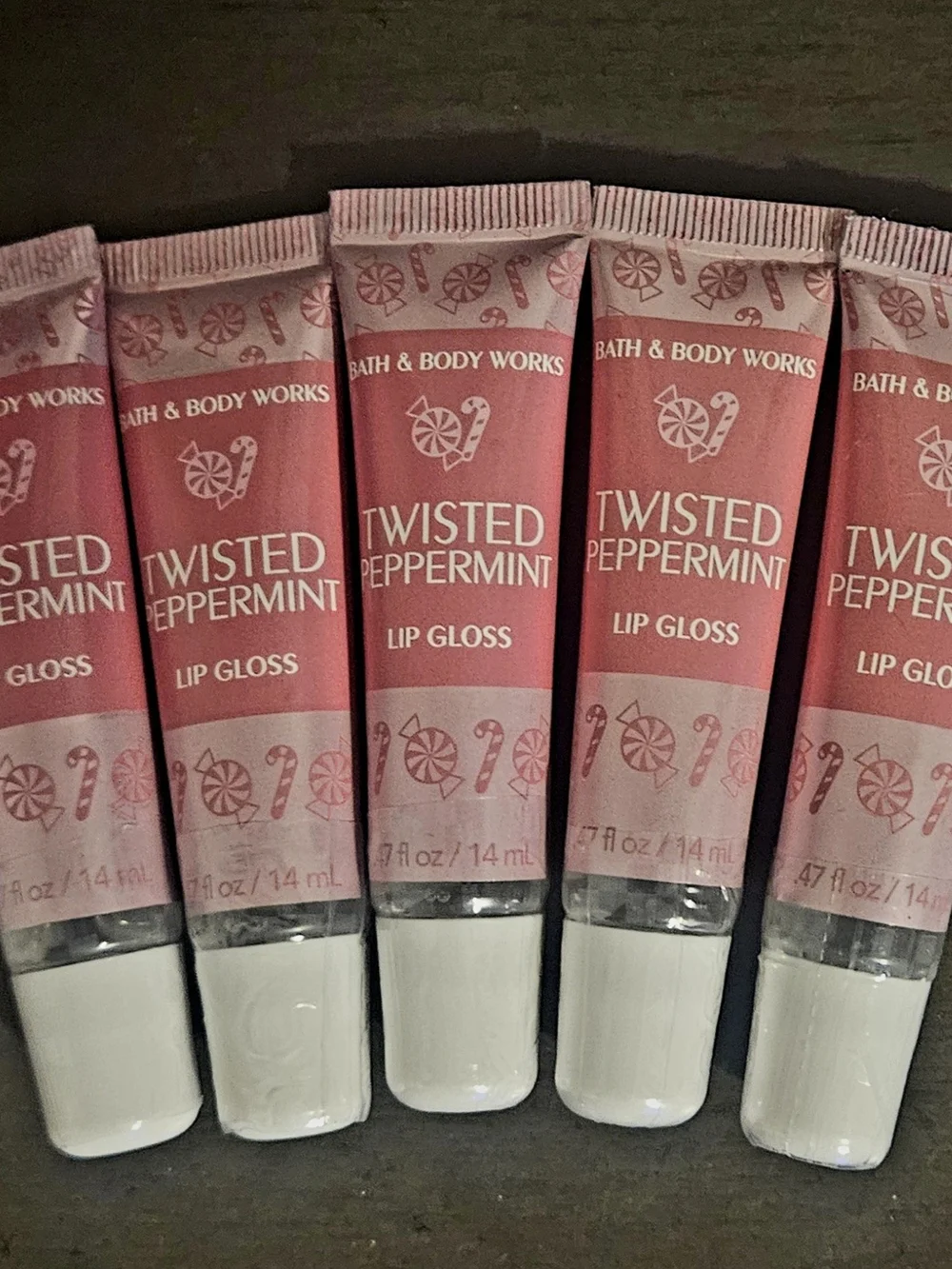 Bath & Body Works Twisted Peppermint Lip Gloss — Pink